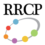 RRCP logo, an ellipse with colored balls placed along it as if in orbit