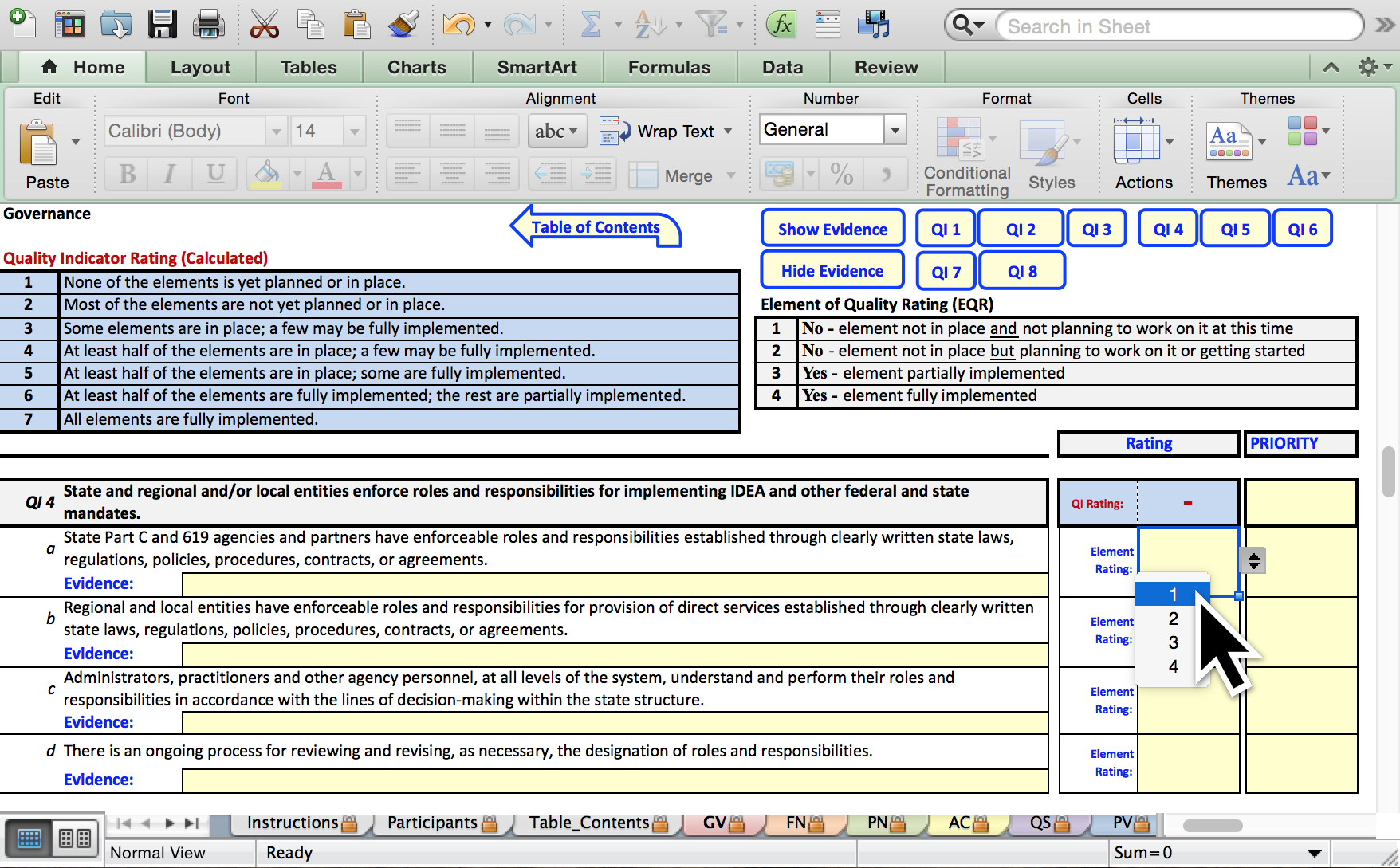 Screenshot: Self-Assessment (Excel Worksheet)
