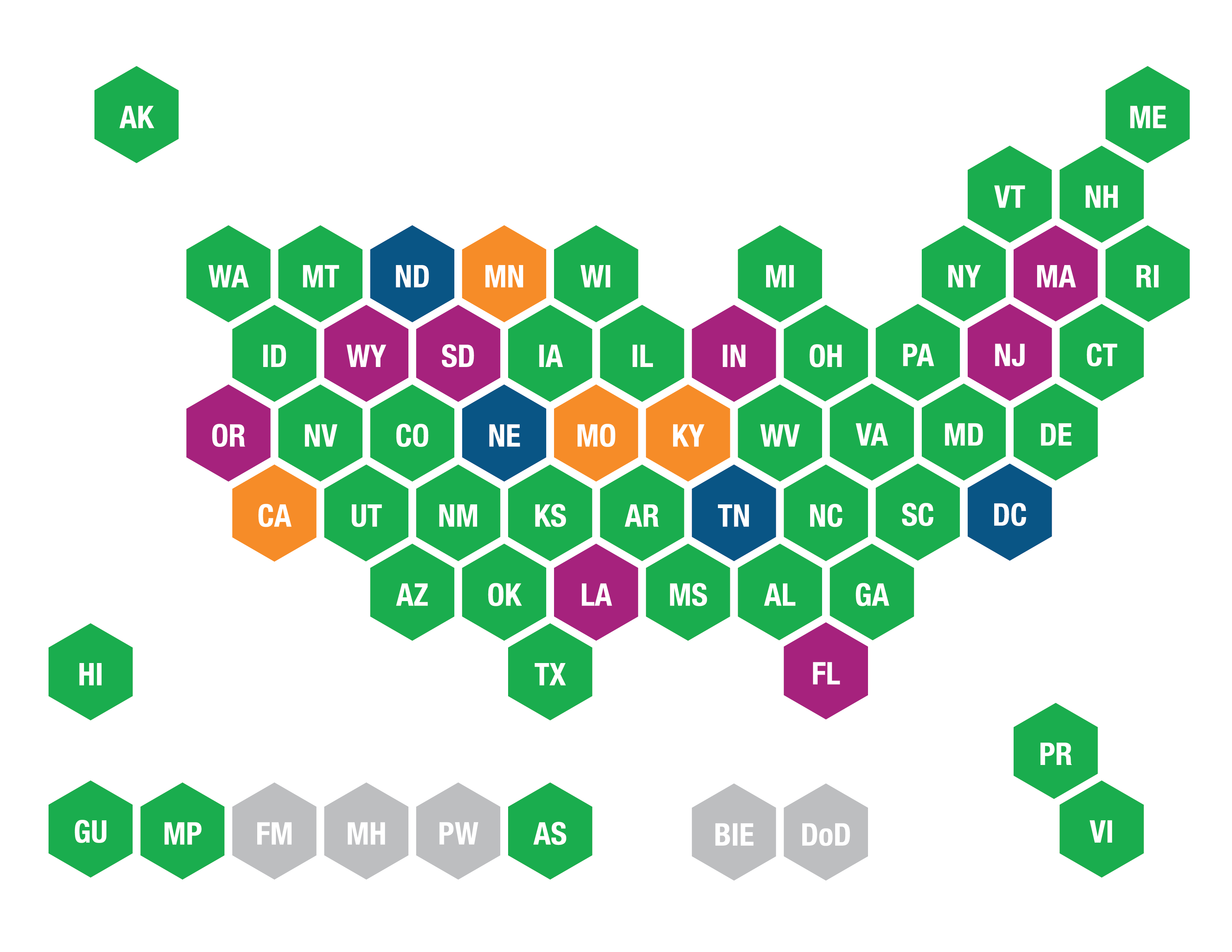 Map of U.S. (Data Follows)