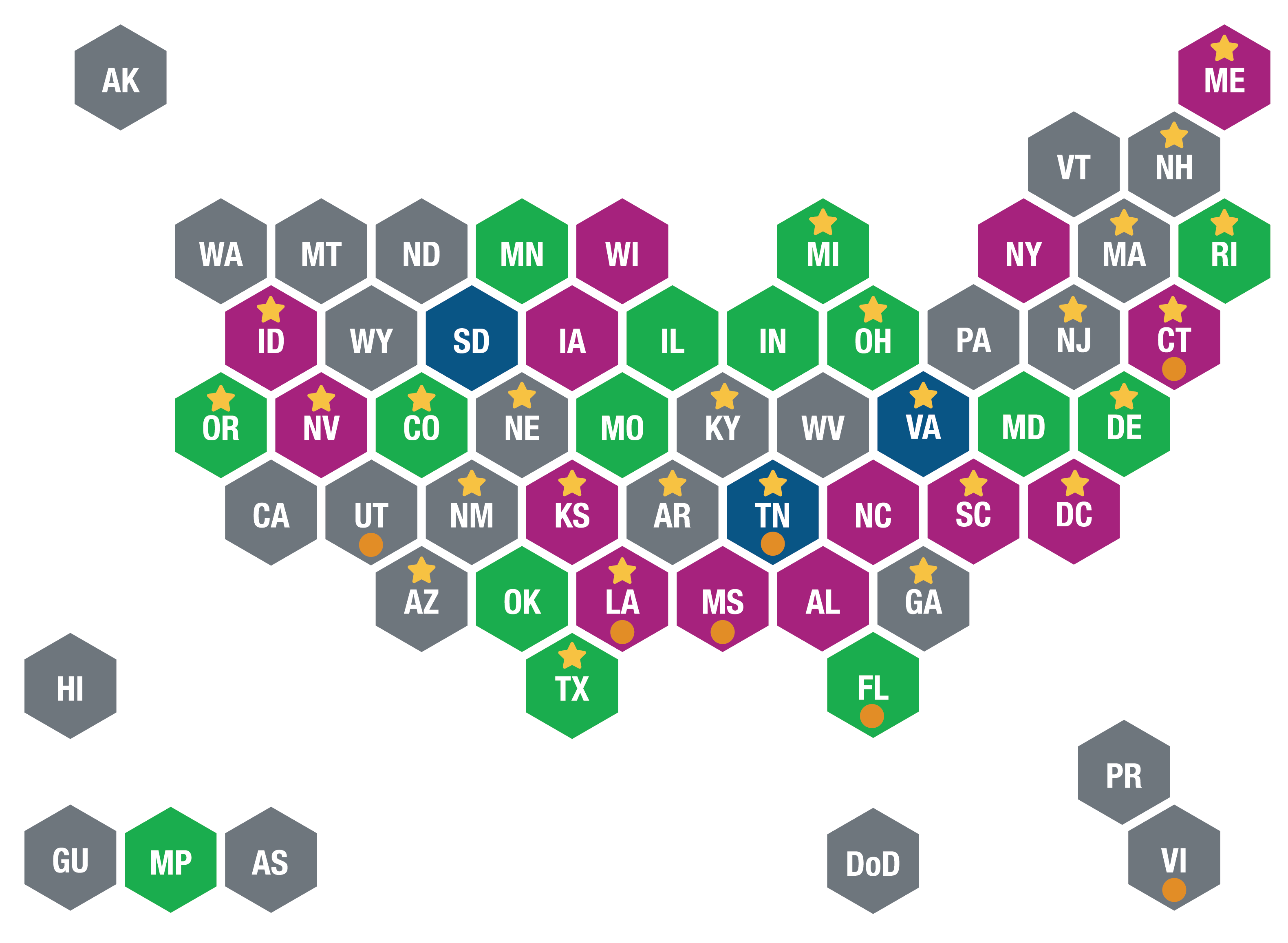 Figure: Hexagonal Map of the United States